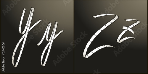 film strip letter - Y, Z -vector