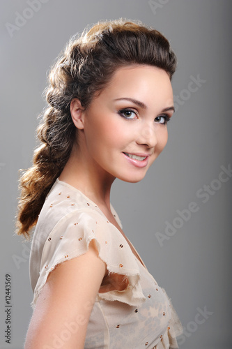 smiling beautiful caucasian woman