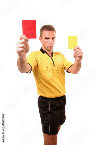football judge with cards