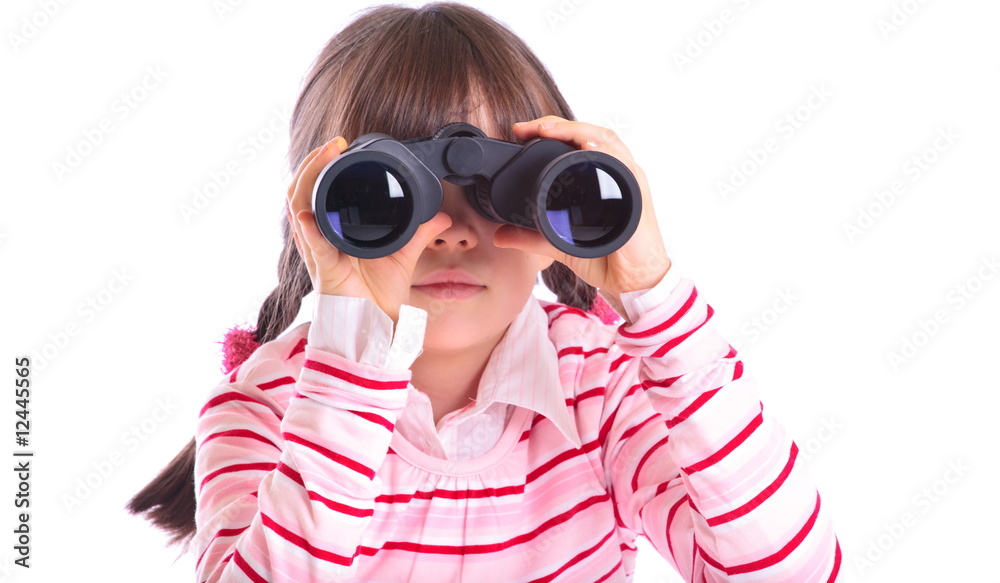 Girl with binoculars Girl with binoculars
