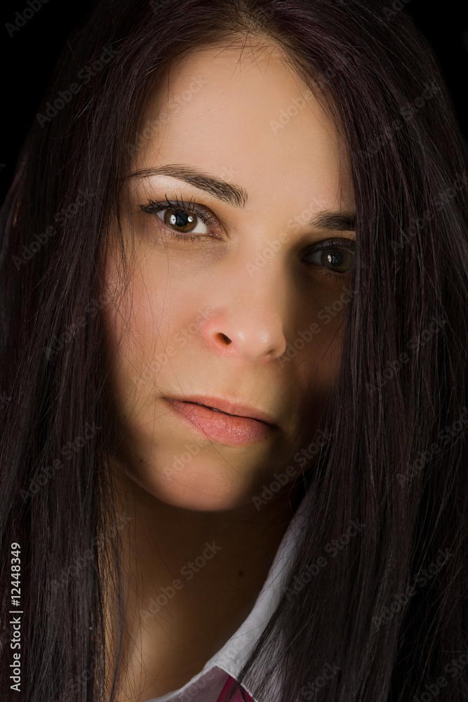Pretty businesswoman isolated on black Pretty businesswoman isolated on black