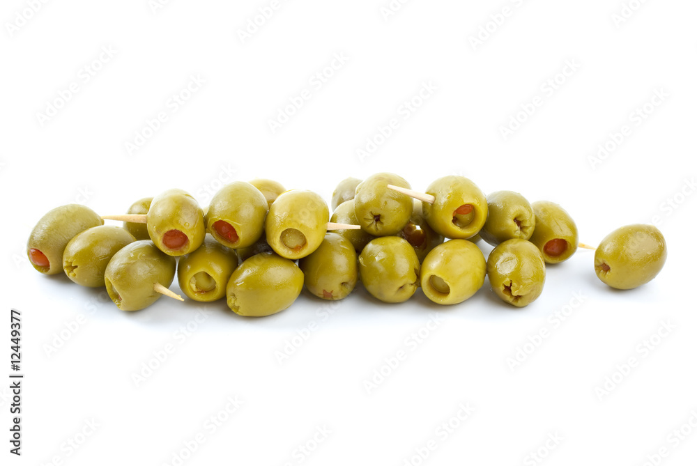 Olives stuffed with red pepper Olives stuffed with red pepper