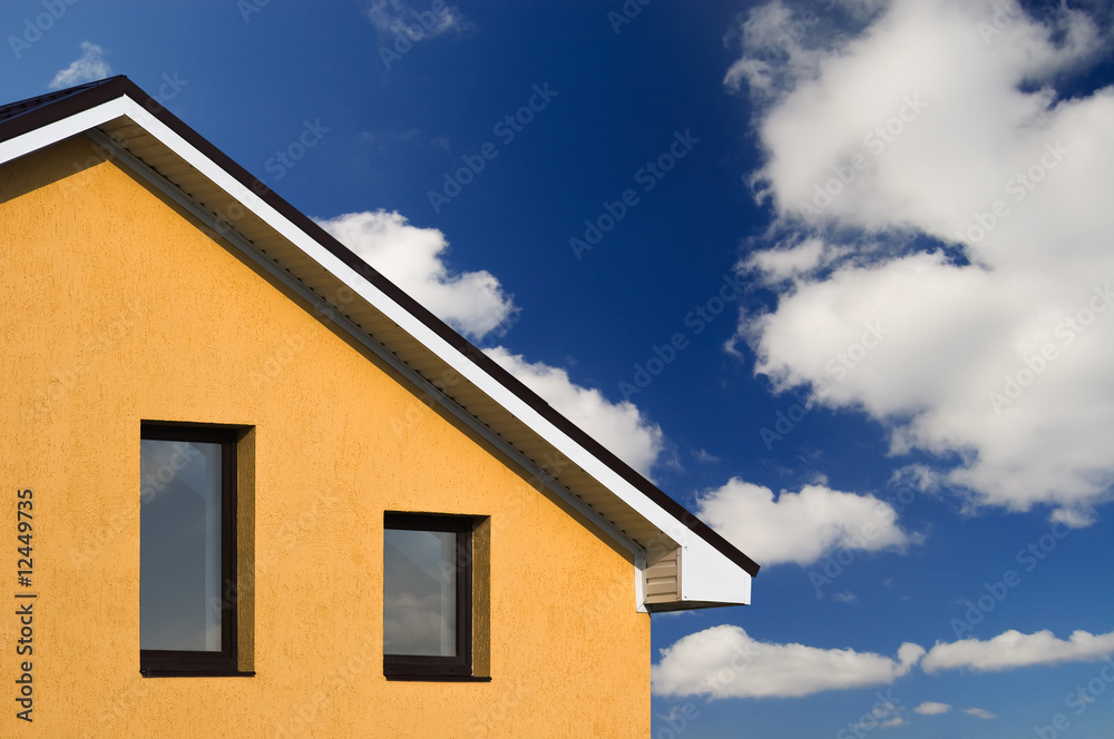 abstract house under blue sky