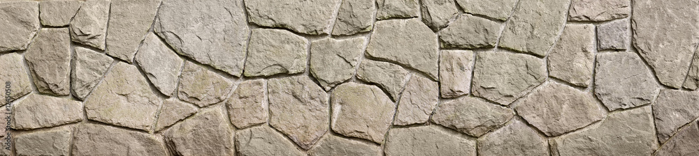 Stone wall made with flat rocks