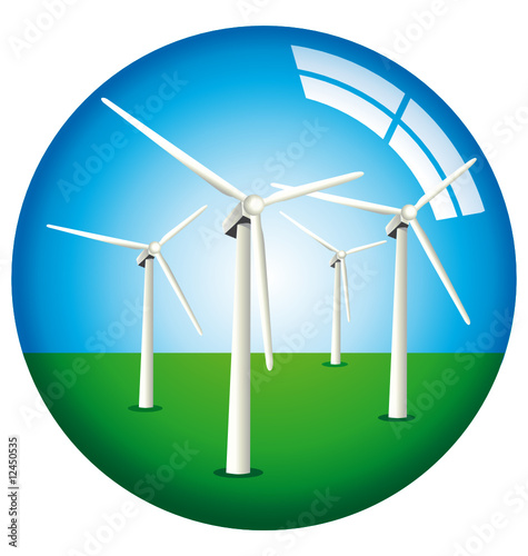 Windmills globe icon