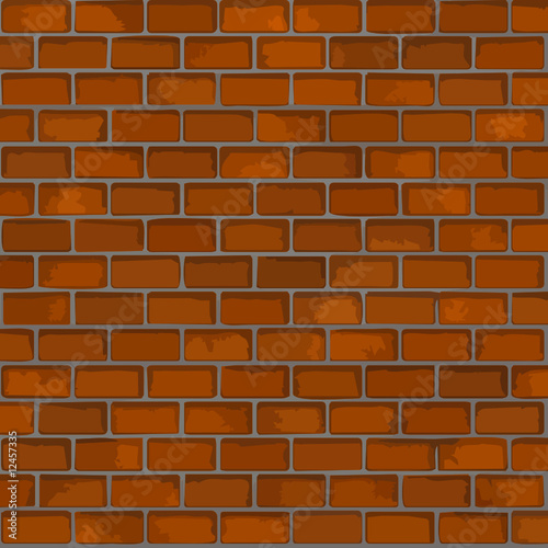 Brick wall with realistic bricks and mortar