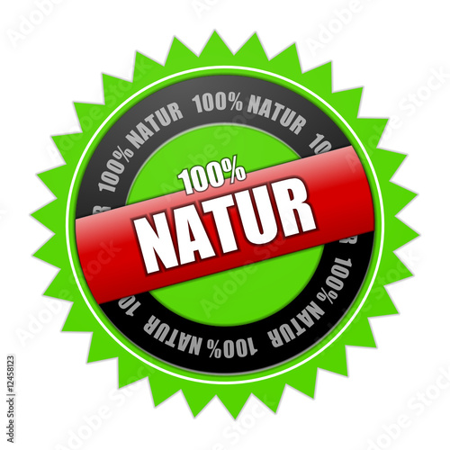 100% natur plakette grün