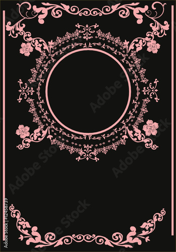 pink frame decoration on black