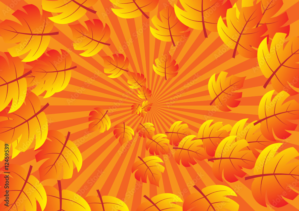 Abstract rays background. Orange palette. Vector illustration.