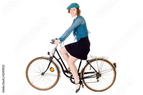 woman on bicycle