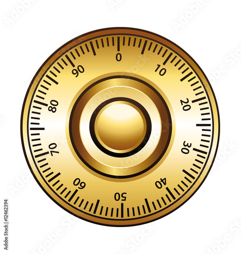 Obraz w ramie Combination dial lock isolated