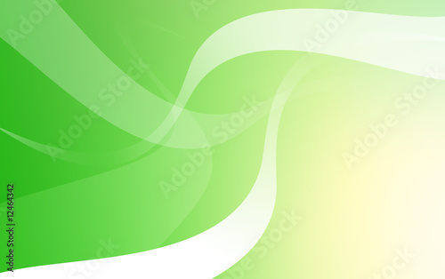 Fond dégradé vert abstrait et rubans blancs