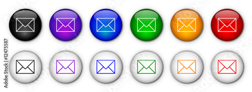 E-mail buttons (x12) (various colours)
