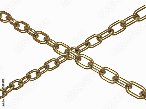 Crossed steel chains