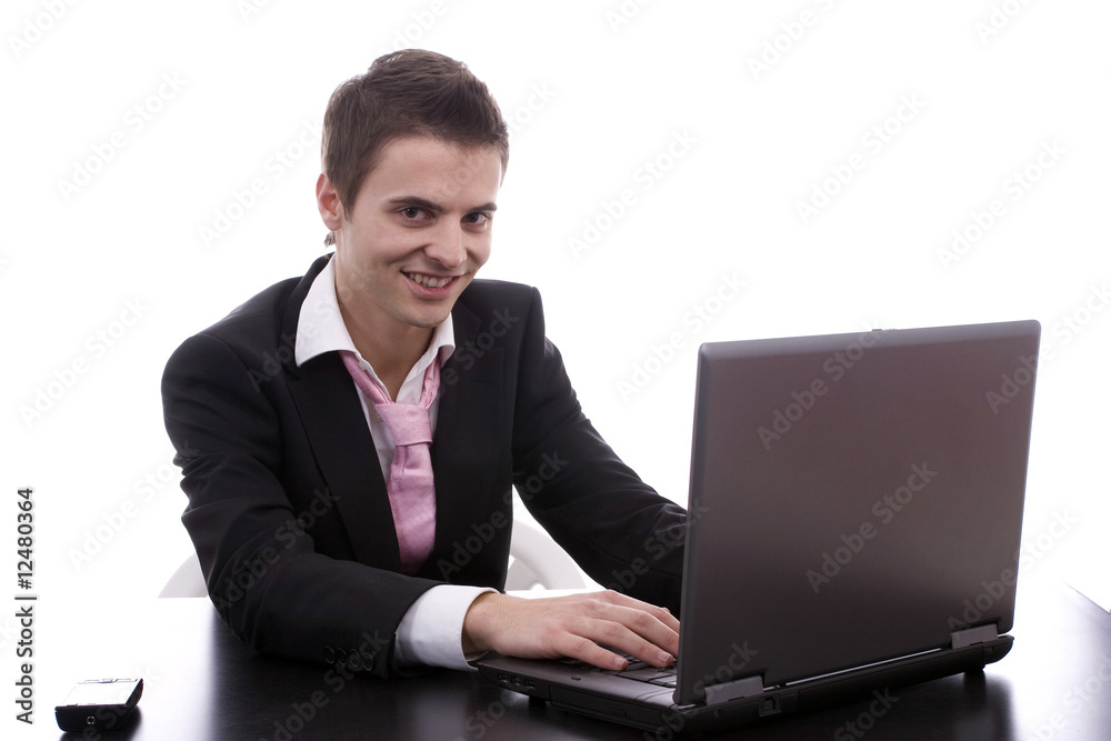 Business man working with laptop Business man working with laptop