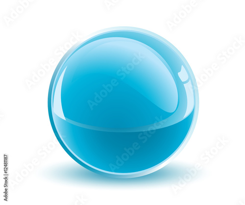 3d vector light blue sphere