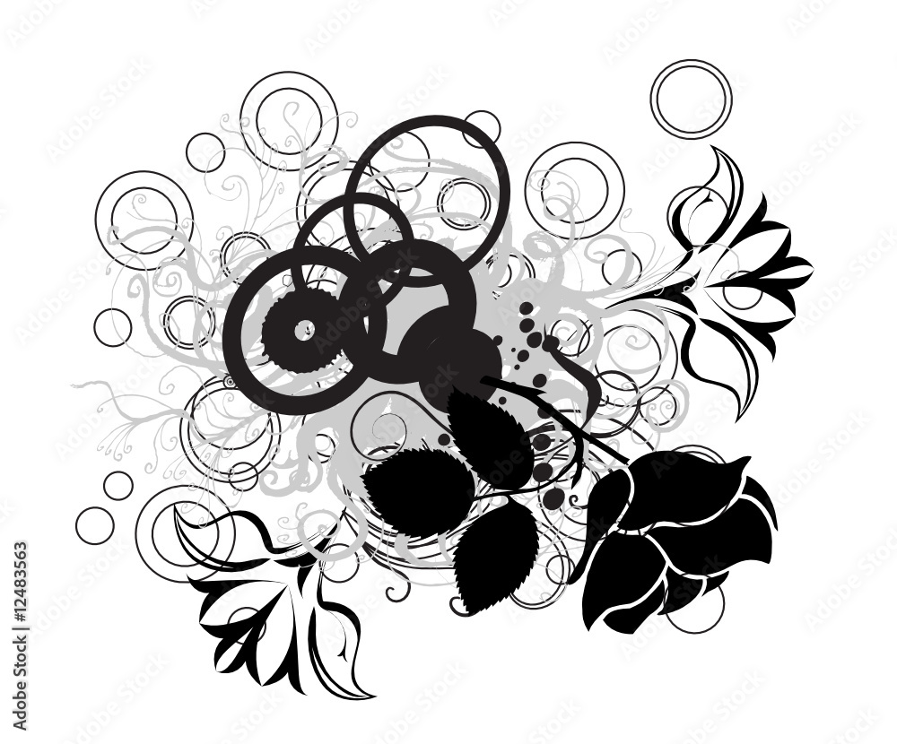 roses noir cercles orientales
