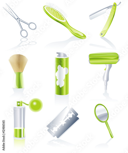 Vector hairdresser accessories icon set