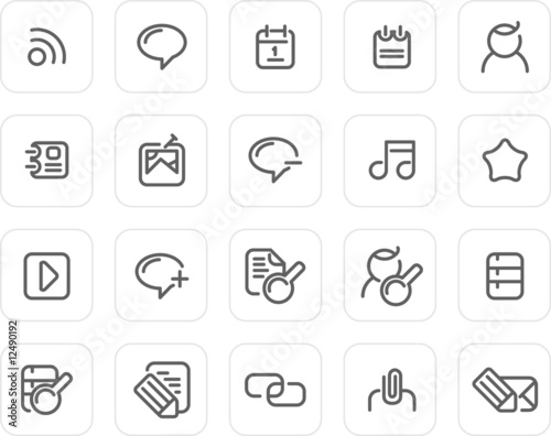 Plain icon set: Internet and Blog