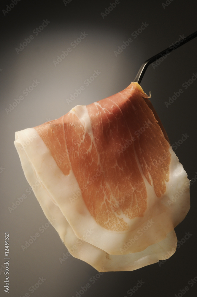 Fetta di prosciutto crudo di San Daniele del Friuli Stock Photo Adobe