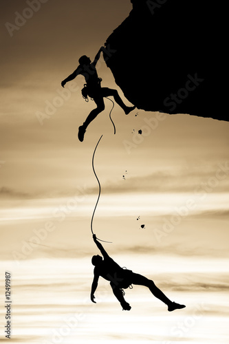 Team of climbers in danger.