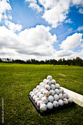 Golf ball pile at driving range