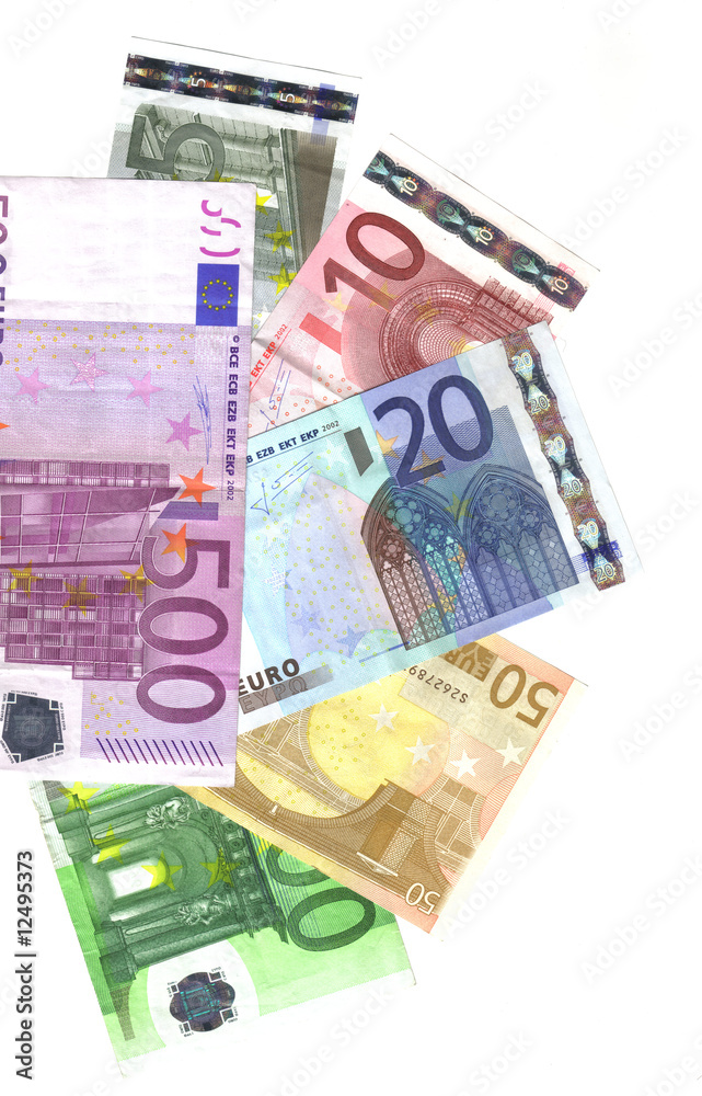 bunch of banknotes: 5, 10, 20, 50, 100, 500 euro bunch of banknotes: 5, 10, 20, 50, 100, 500 euro