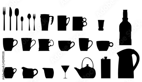 Vector collection dishware