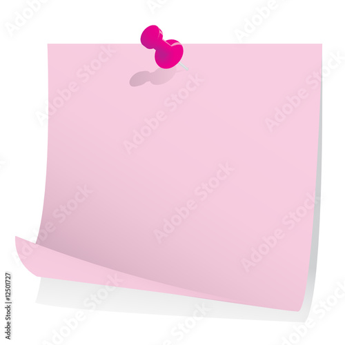 Post it note with push pin