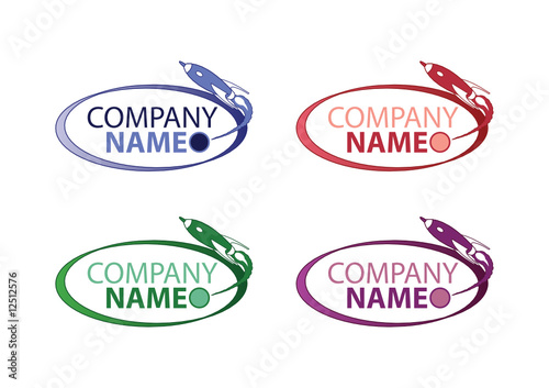 Rocketship Company Logos (4 Color Variations)