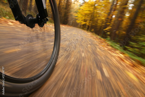 Bicycle riding, low angle motion blur