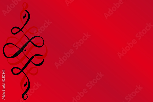 vagues et fond rouge