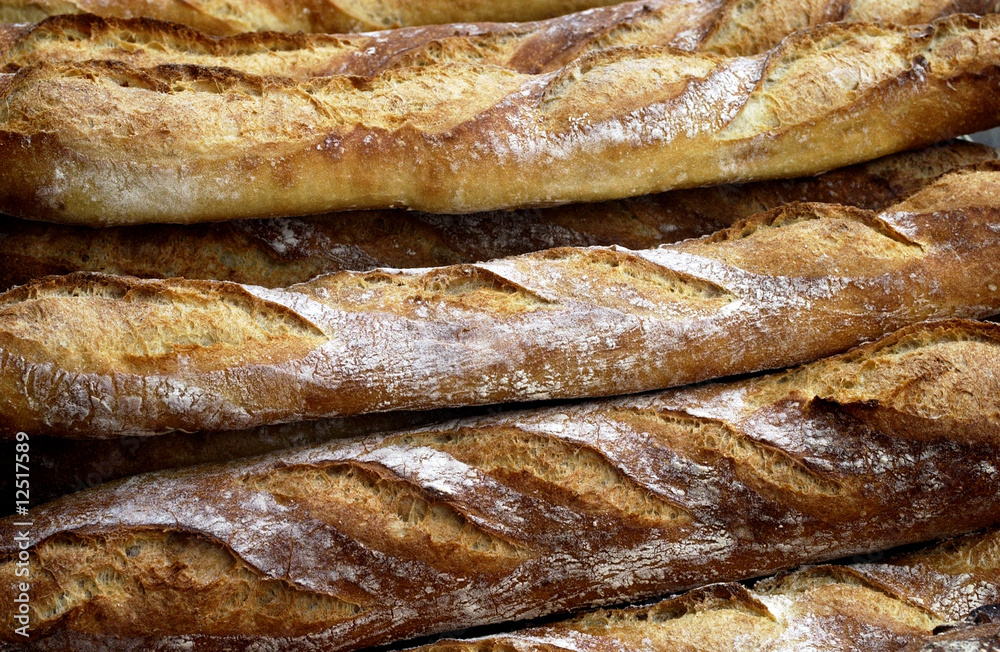 pains français dans une boulangerie
