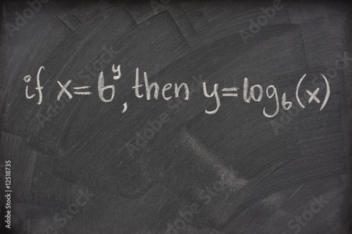 logarithm definition on a school blackboard