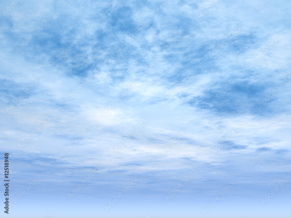 3d blue sky background with white clouds