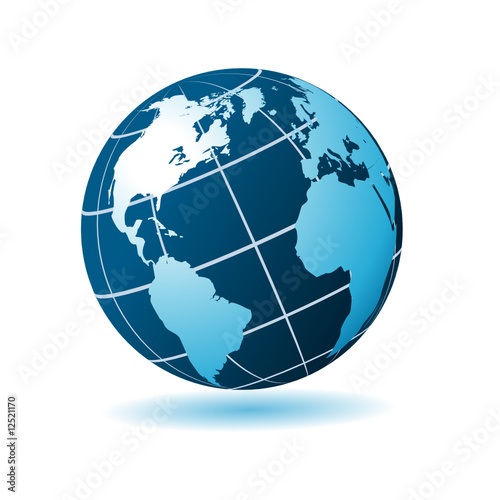 usa centered blue globe