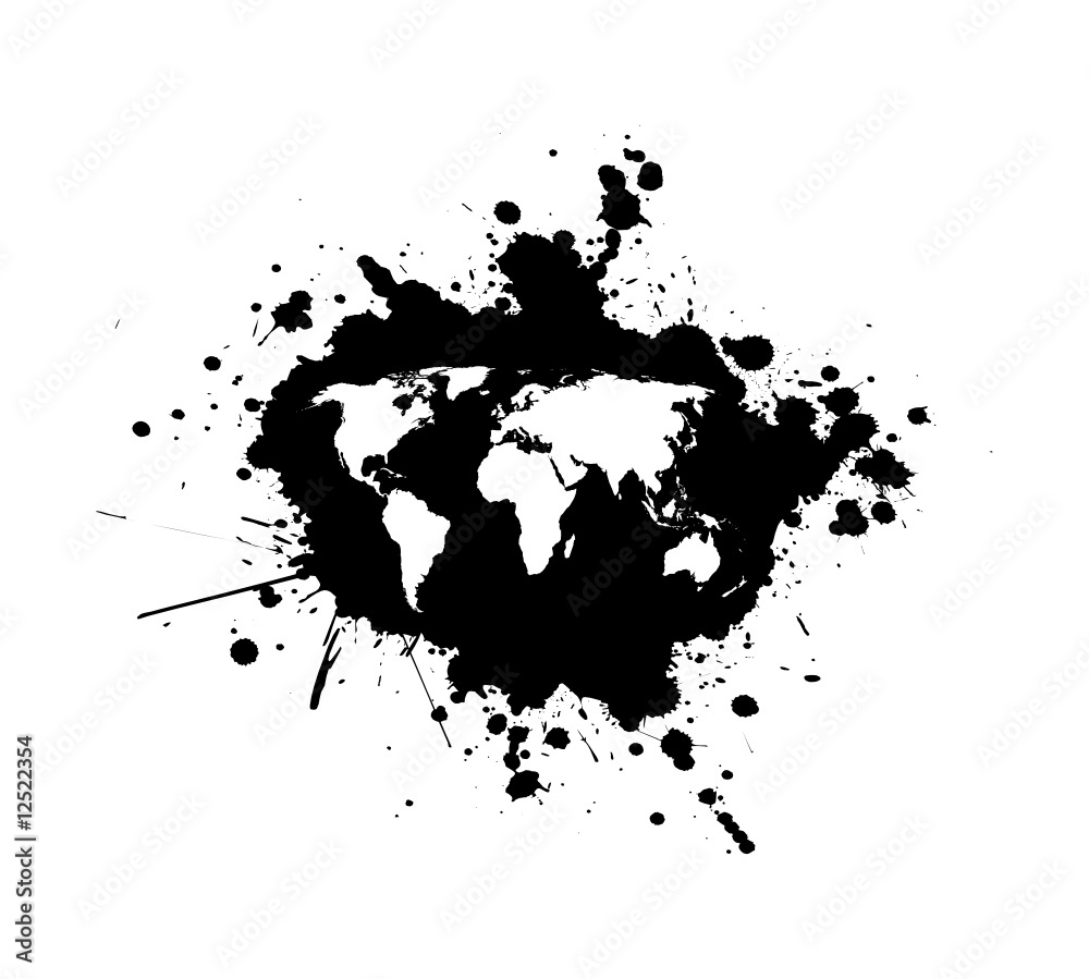 world splashed