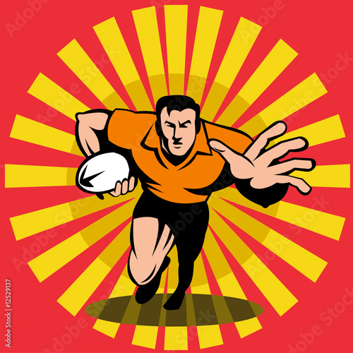 Rugby player fending