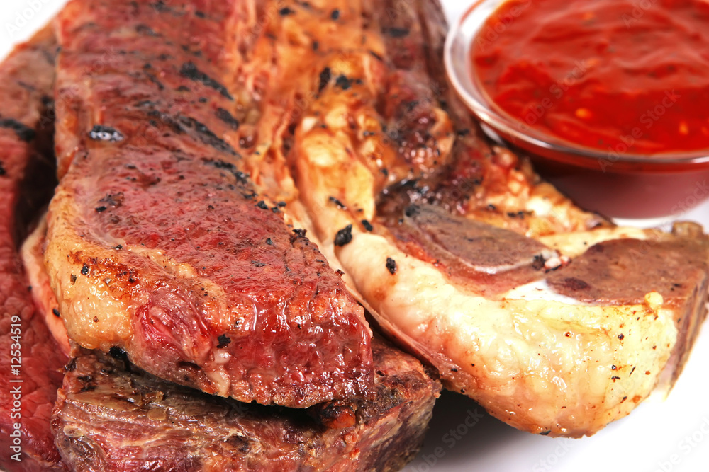 Obraz premium roast meat and sauce