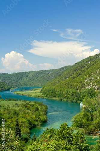 Beautiful river landscape scene  Croatia