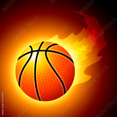 Vector Flaming Basketball