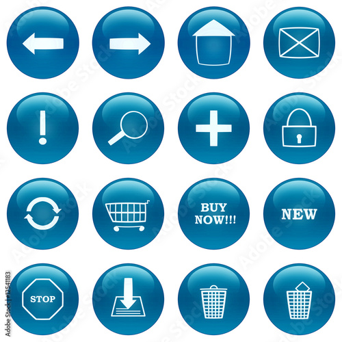 Assembling of glossy web icons