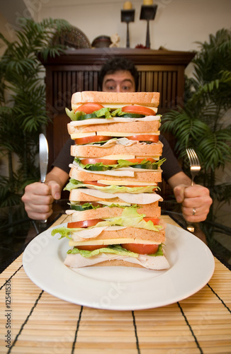 Man and Giant Sandwich