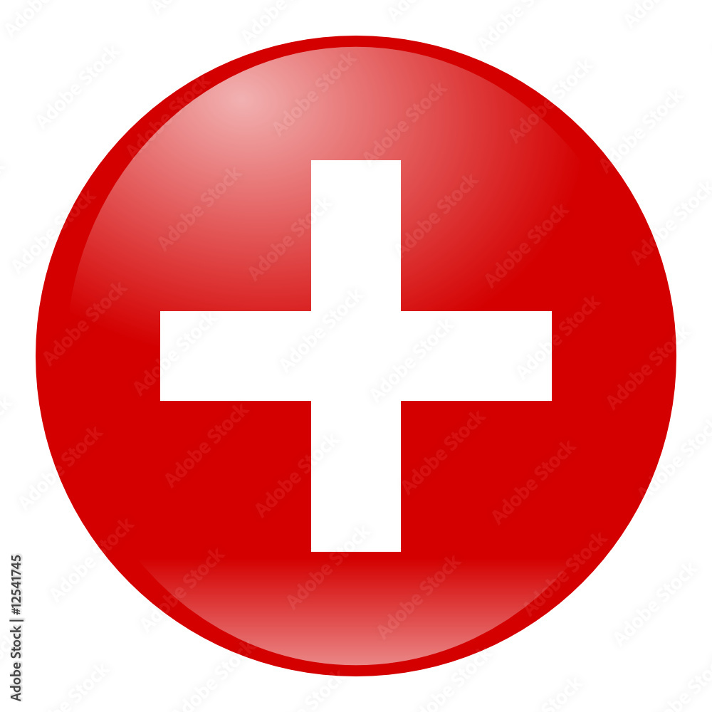 white cross on red aqua button isolated white cross on red aqua button isolated