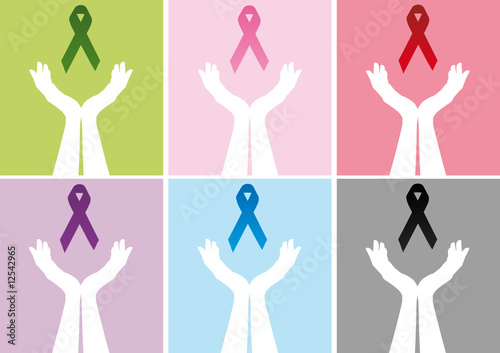 Hands holding up ribbon