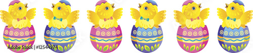 Easter chickens border