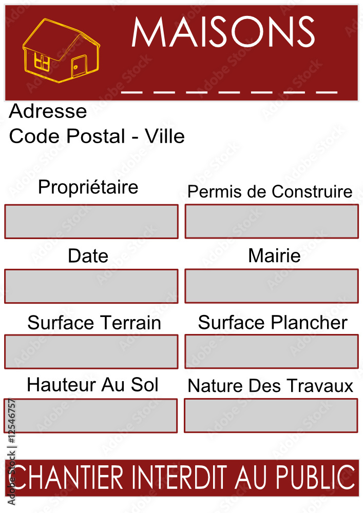 Obraz premium Panneau Permis de construire