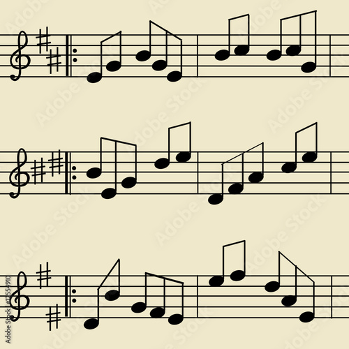 Musical notebook. Seamless pattern. Vector.