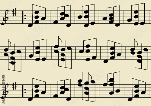 Musical notebook. Seamless pattern. Vector.