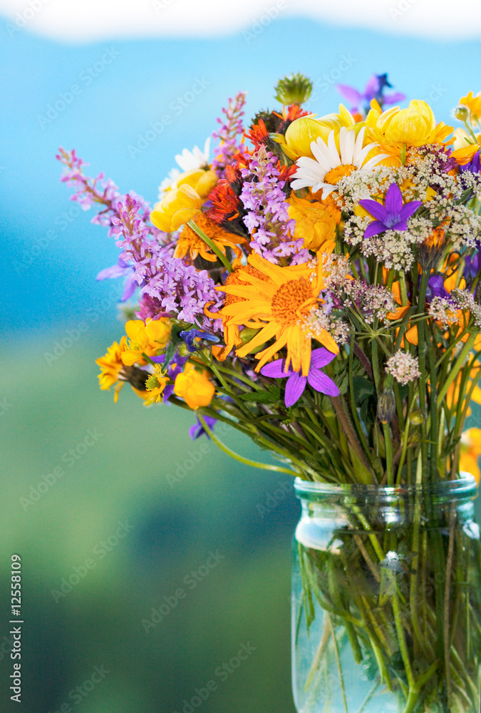 Fototapeta premium mountain flowers bouquet
